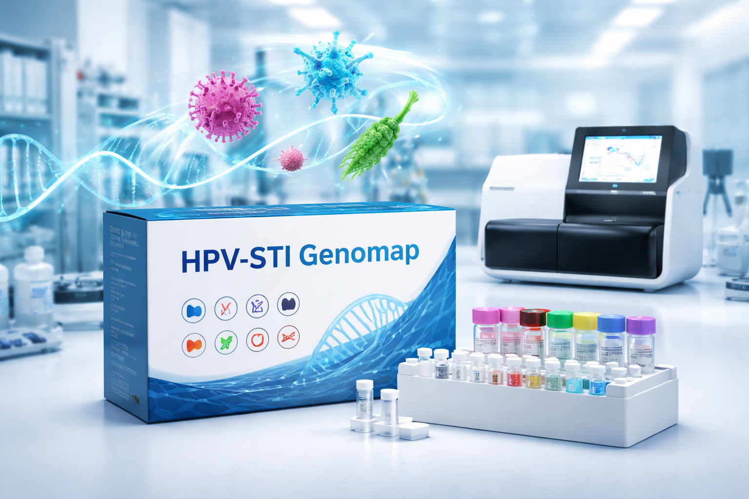 HPV-STI genotyping kit in lab